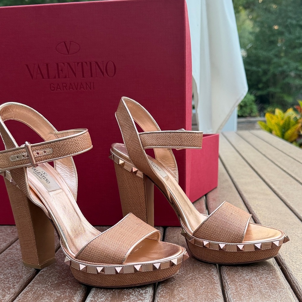 Valentino Garavani Brown Studded Heels